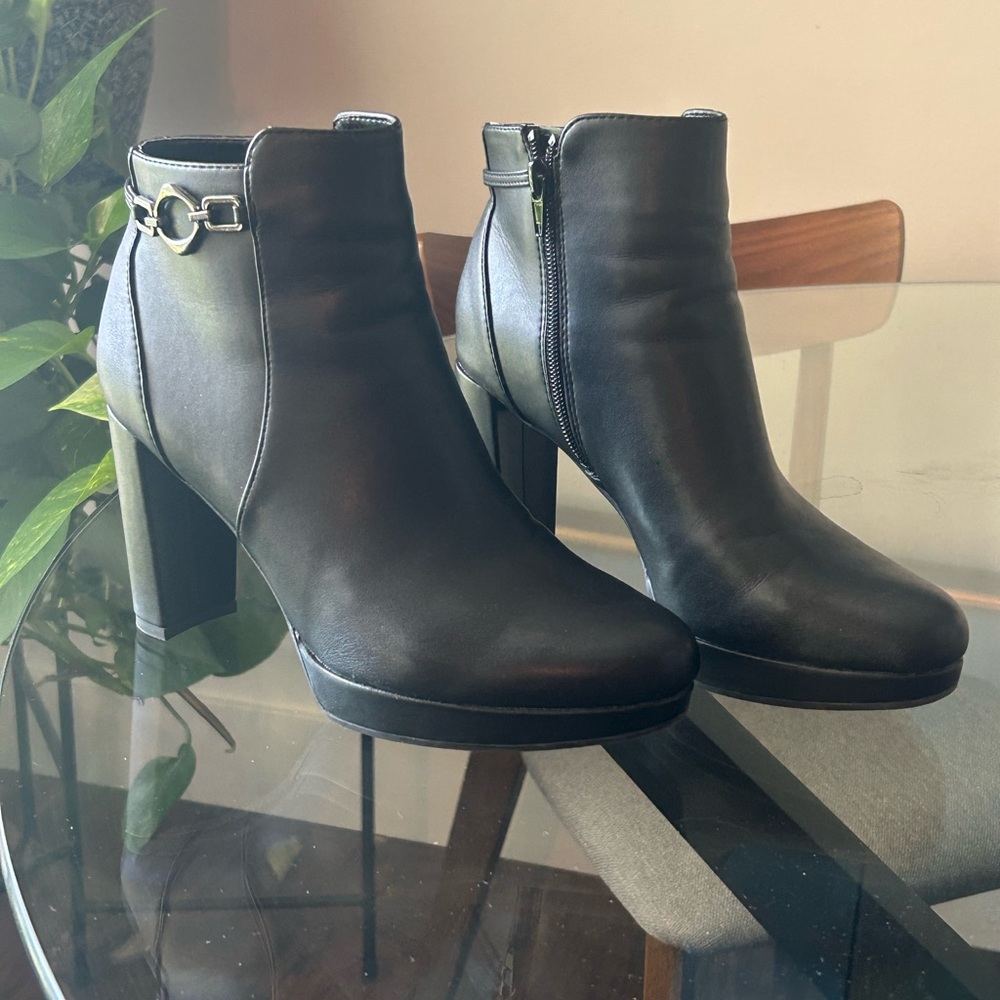 Elegant Black Ankle Boots 4” Heel